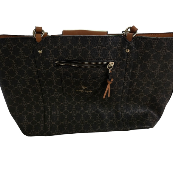 Nanette Lepore Black Patterned Shoulder Bag - Picture 1 of 6